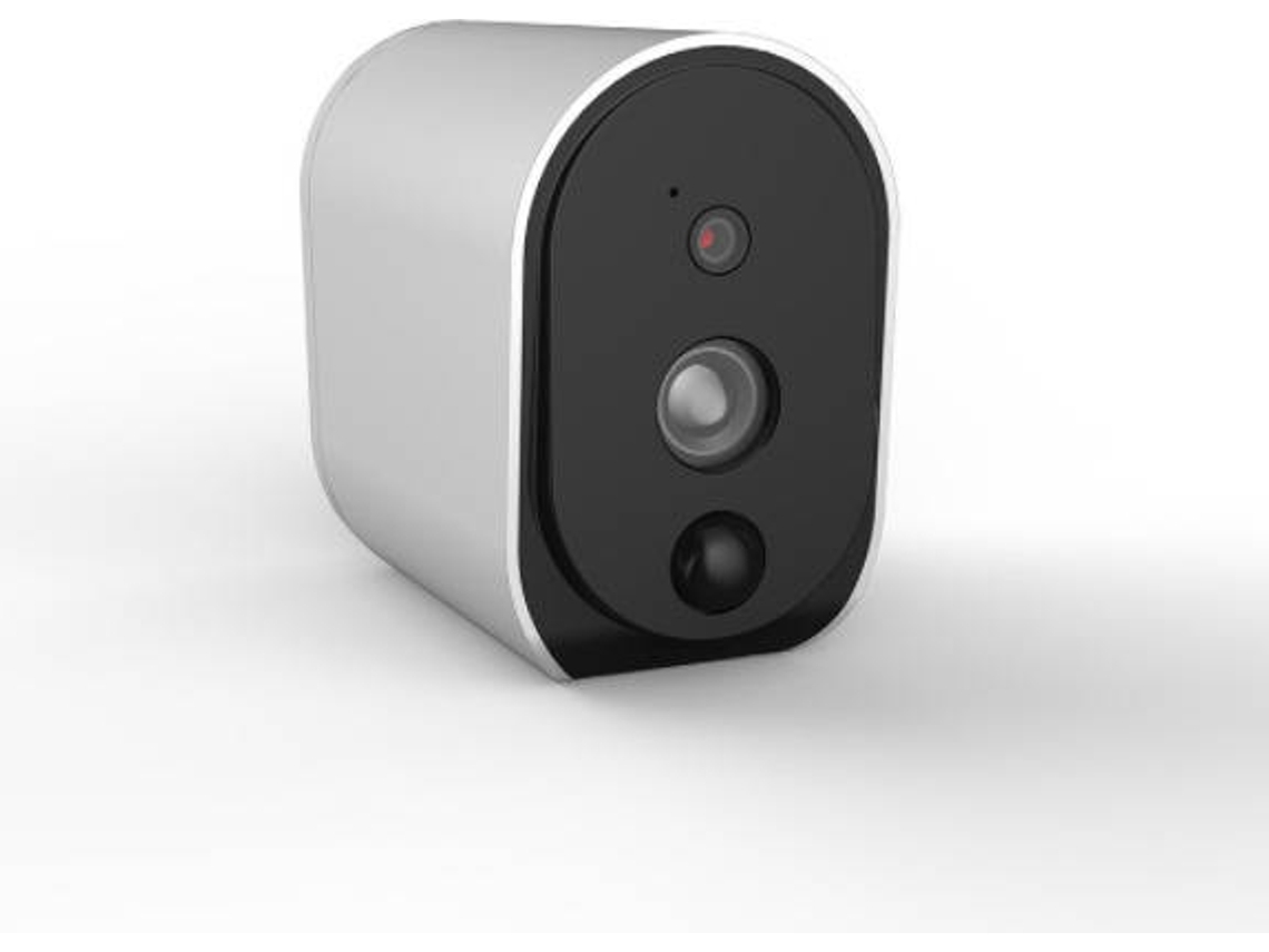 Câmara de segurança doméstica HD mini com visão noturna e deteção de movimento. Compatível com iPhone, Android e iPad.