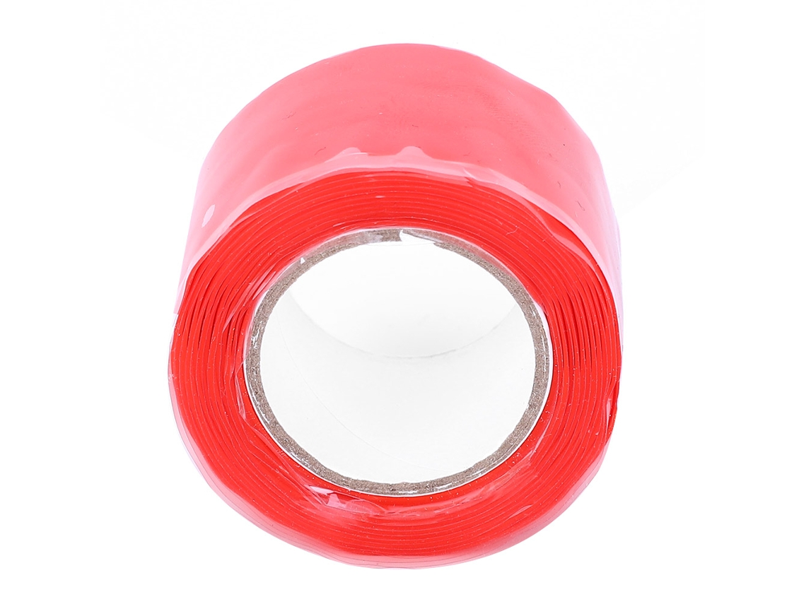 2 Unidades De Fita De Silicone Autoadesiva Vermelha Resistente À Alta Temperatura E Chamas (0.5mmx25mmx1.5m)