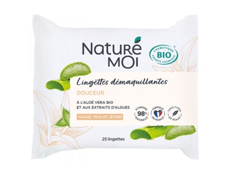 25 Toalhitas NATURÉ MOI Limpeza Suave e Ecológica