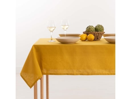 Toalha de Mesa BELUM impermeável resistente a manchas Linho 100% Mustard (400x150 cm)