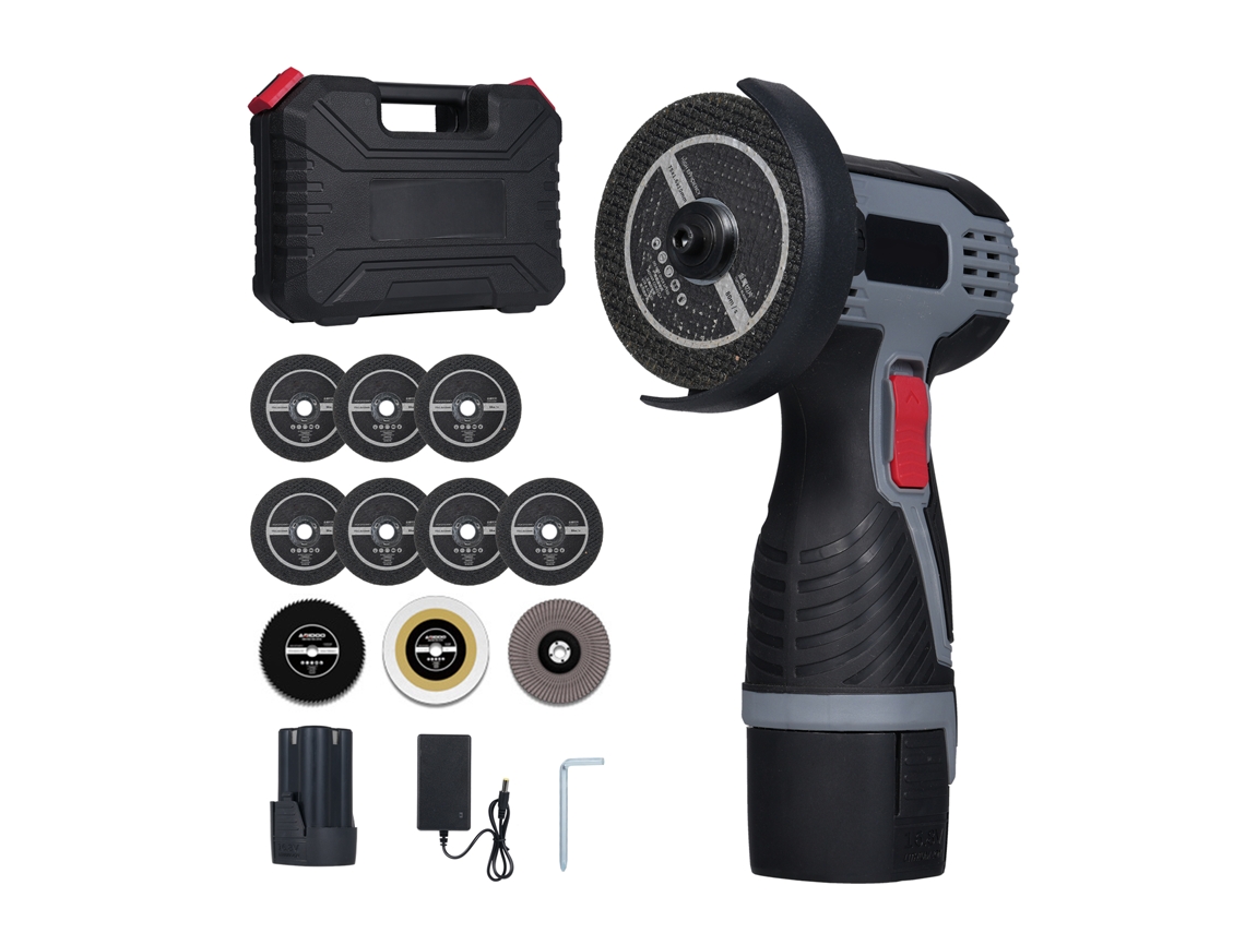 Amoladora Angular Sem Fio 28000rpm 16.8v 2*1500mah Com Lâmina De Corte Led Para Cortar E Polir Ladrilho Madeira