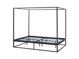 Cama com Dossel Kristianstad [EN.CASA] Metal Preto (206x145x180cm)