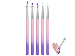 5 Pincéis de Madeira para Unhas Caneta Ombre para Pintura de Gradiente em Gel RNEMITERY