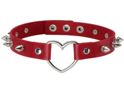 Escolha Sólida- Colar Choker Estilo Punk - Colar Com Coração - Pu Couro - Estudantes De Acento - Perfeito Para Festas - Vários Estilos