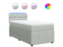 Box Spring Bed, Box Spring Beds Vidaxl Cinzeto Veludo (90 X 190 Cm)