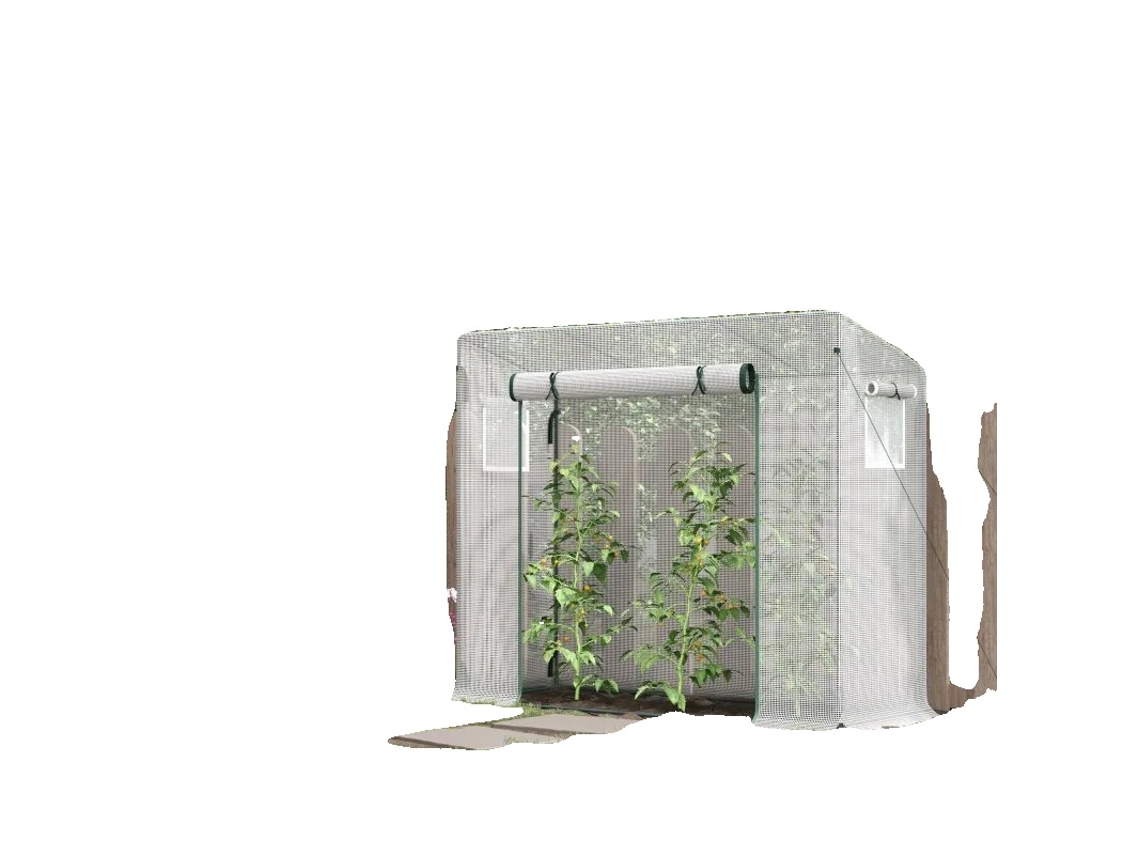 Estufa, 200x68x196 Cm Dimensões, Estrutura De Aço, Porta De Rolo, Janela Lateral, À Prova De Vento