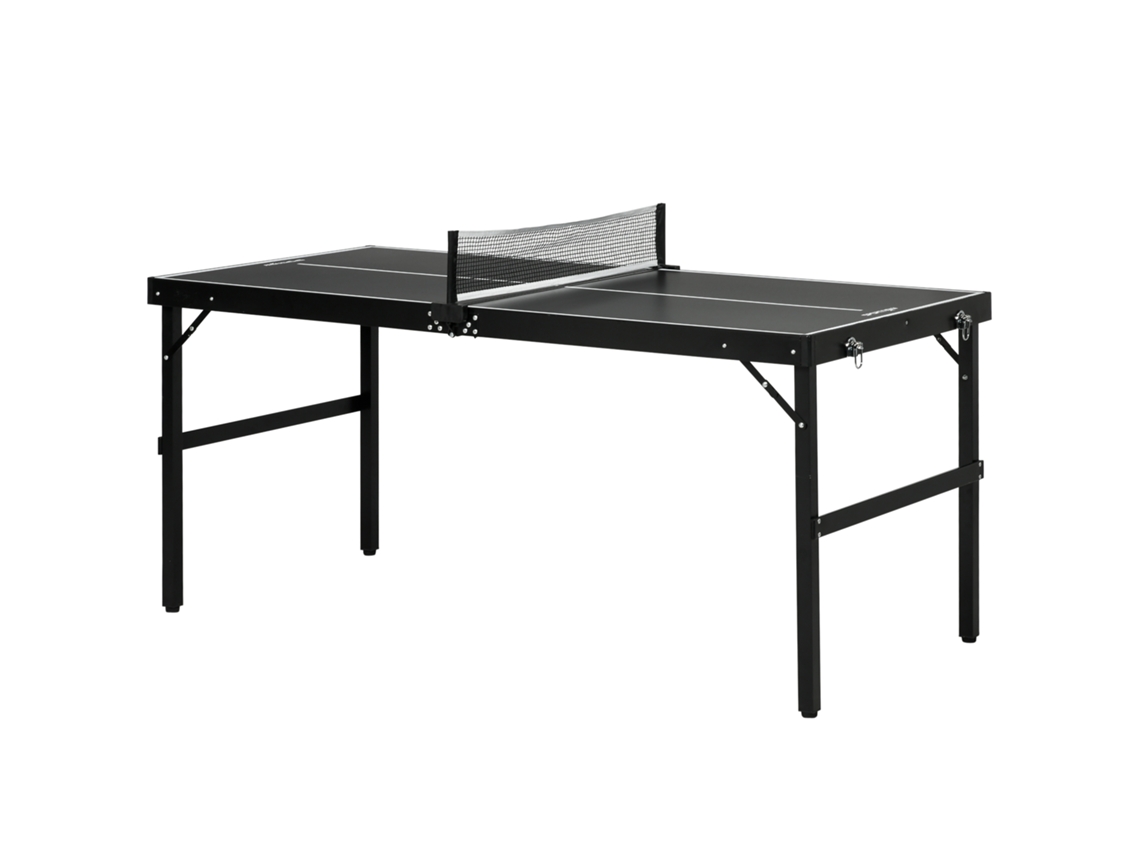 Mesa De Ping Pong Dobrável Com Estrutura De Alumínio Portátil Para Interior E Exterior 152x76x72 Cm Preto