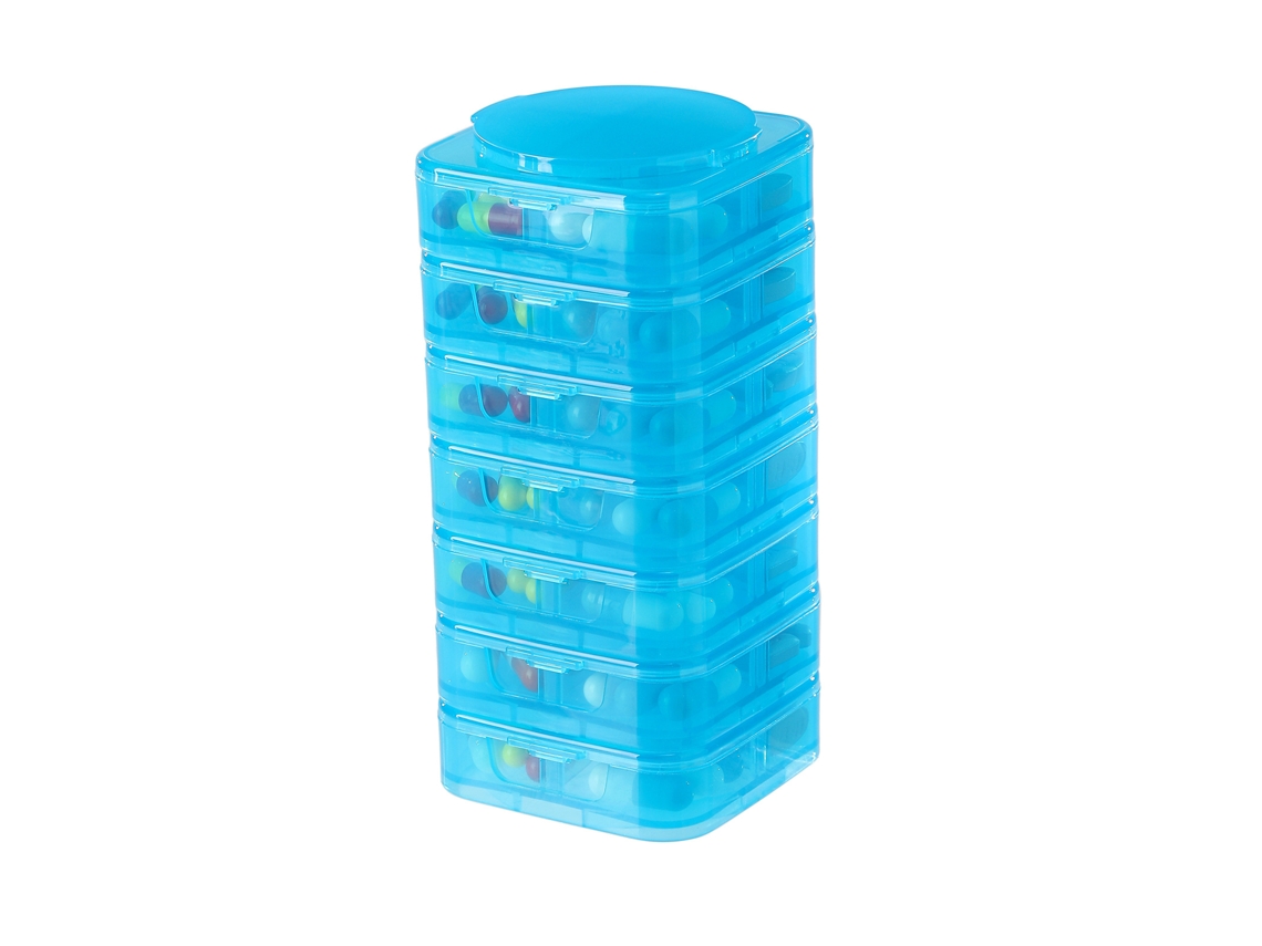 Organizador Semanal De Comprimidos Eifson 7 Dias Empilhável Desmontável Sem Bpa (azul)