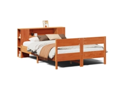 Cama com Estante Sem Colchão 150x200 Cm Pinho Maciço MAISON EXCLUSIVE