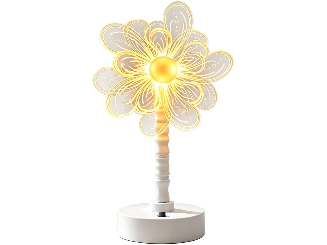 Luminárias de flores para quartos – Luz noturna a bateria com brilho suave
