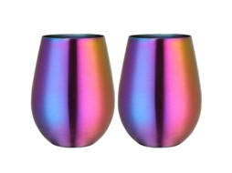 Copo de Vinho Inox Sem Pé, Tumbler Portátil 2pcs NOVA LINE