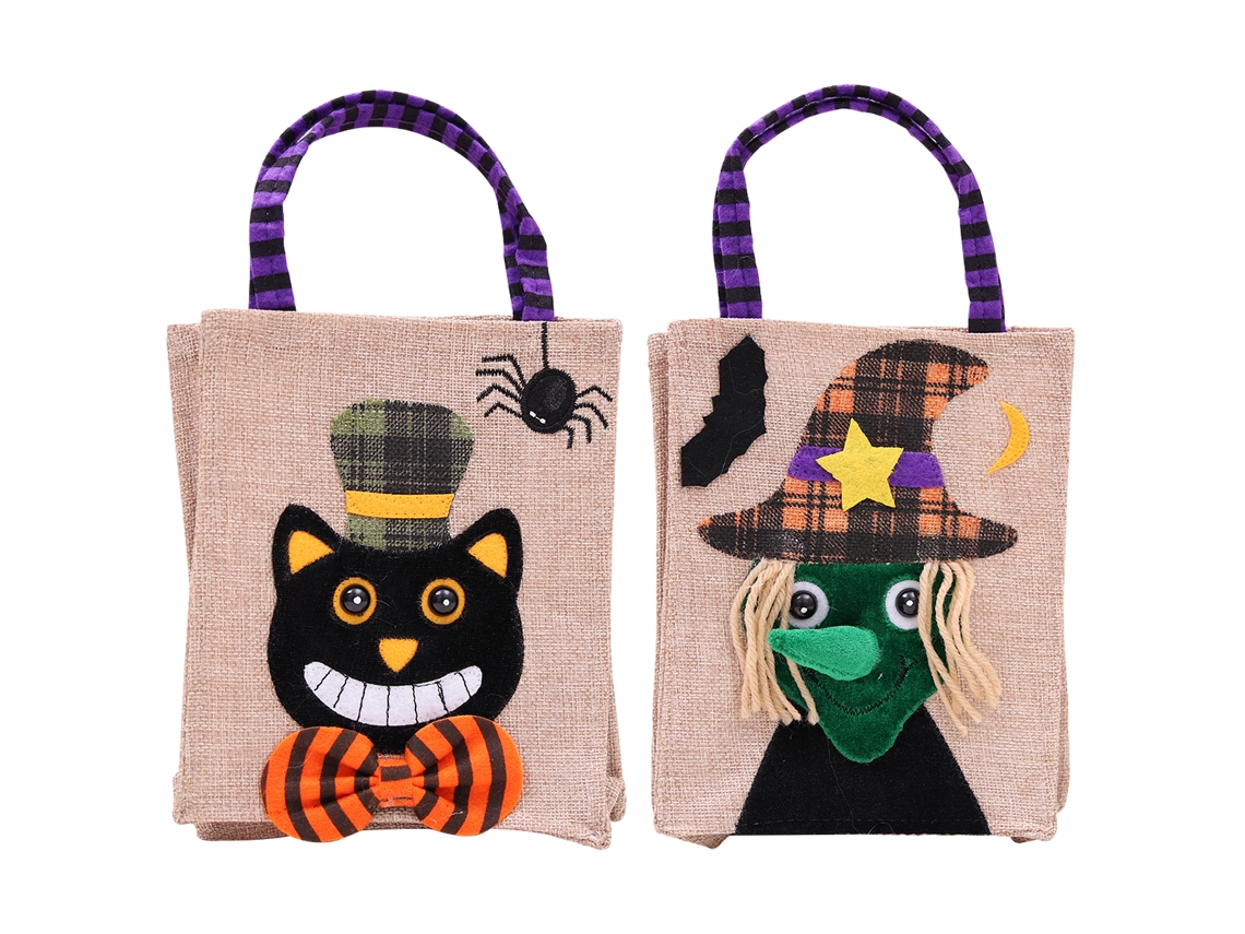 2 Pcs Sacos de Halloween Reutilizáveis Saco de Compras e Guloseimas de Abóbora NEVEANCE