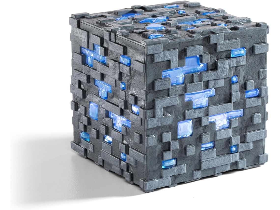 Réplica Diamond Ore com Luz Minecraft 10 Cm