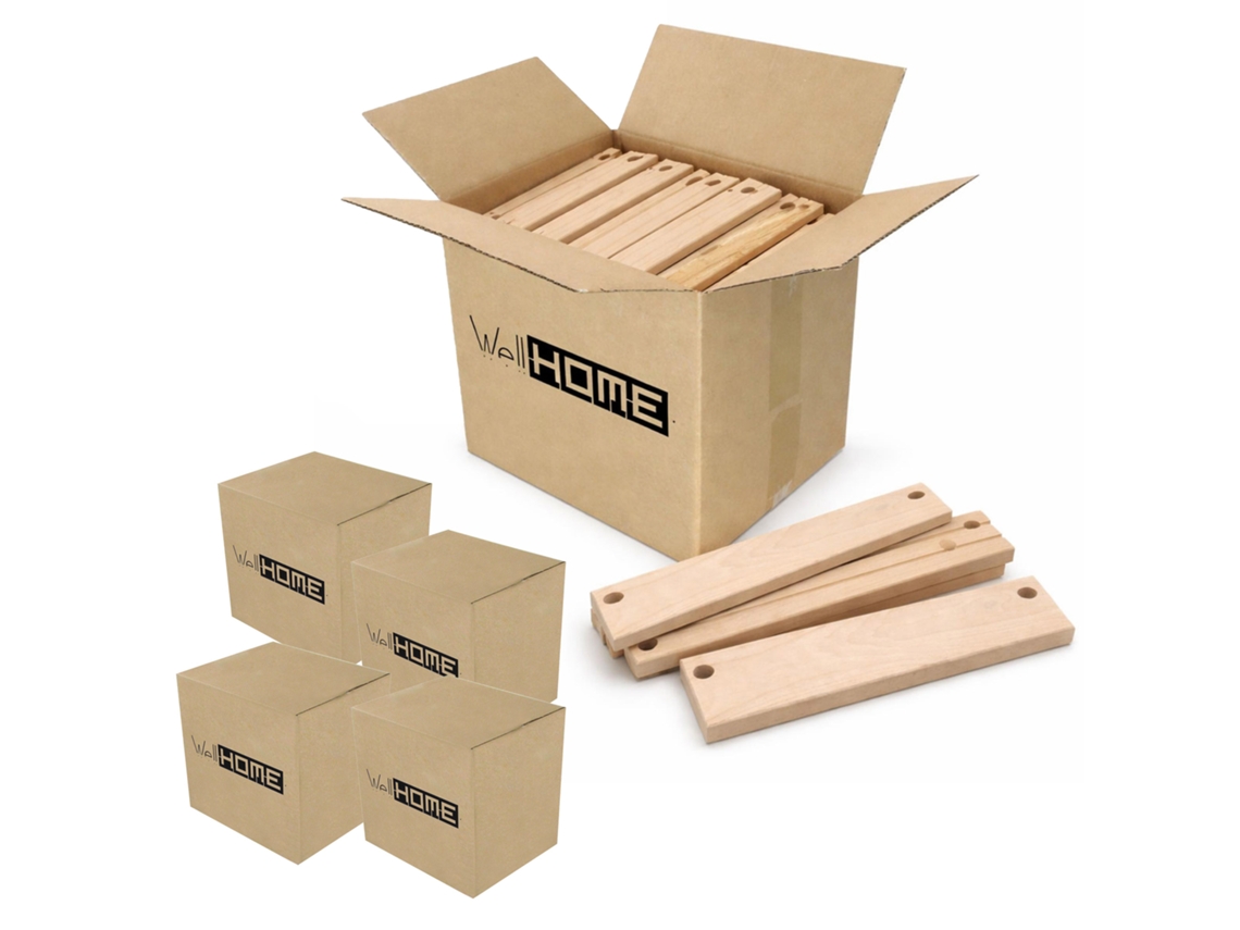 Caixas De Lenha Madeira De Faia 75kg (5x15kg) Wellhome