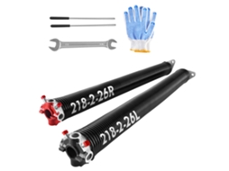 Molas De Torsão Para Portas Garagem Com Barras Enrolamento Antiderrapantes E Luvas, Par Φ5,54 X Φ50,8 668 Mm, 16 000 Ciclos, Revestimento Preto