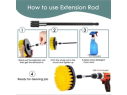 Kit de 6 escovas de limpeza com motor para furadeira, multiuso para banheiro, azulejos e juntas | S/MARCA