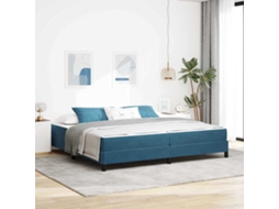 Vidaxl Cama Box Com Colchão Azul Escuro 200 X 200 Cm Tecido