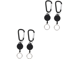 Conjunto De 4 Porta Crachás Retráteis, Multifuncional E Com Mosquetão Para Atividades Ao Ar Livre, Camping E Montanhismo. Gokoco