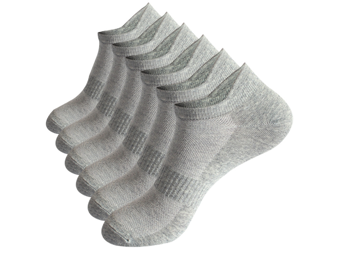 Meias De Cano Baixo Masculinas, Respiráveis, De Algodão, Com Corte Baixo , Antiderrapantes, Não Visíveis, Com Suporte Para Arco Slowmoose (6 Pares)