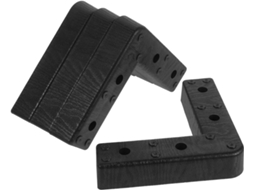 Mipcase Conjunto De 4 Pés Sofá Em Plástico Preto Formato L Suportes Elevatórios Para Móveis Elevação 3, 5cm Para
