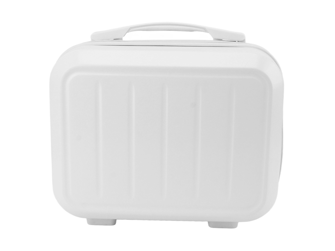 Estojo de Maquiagem Abs 14 Polegadas Viajem Toalheiro Bolsa Feminina Branco Grande Capacidade