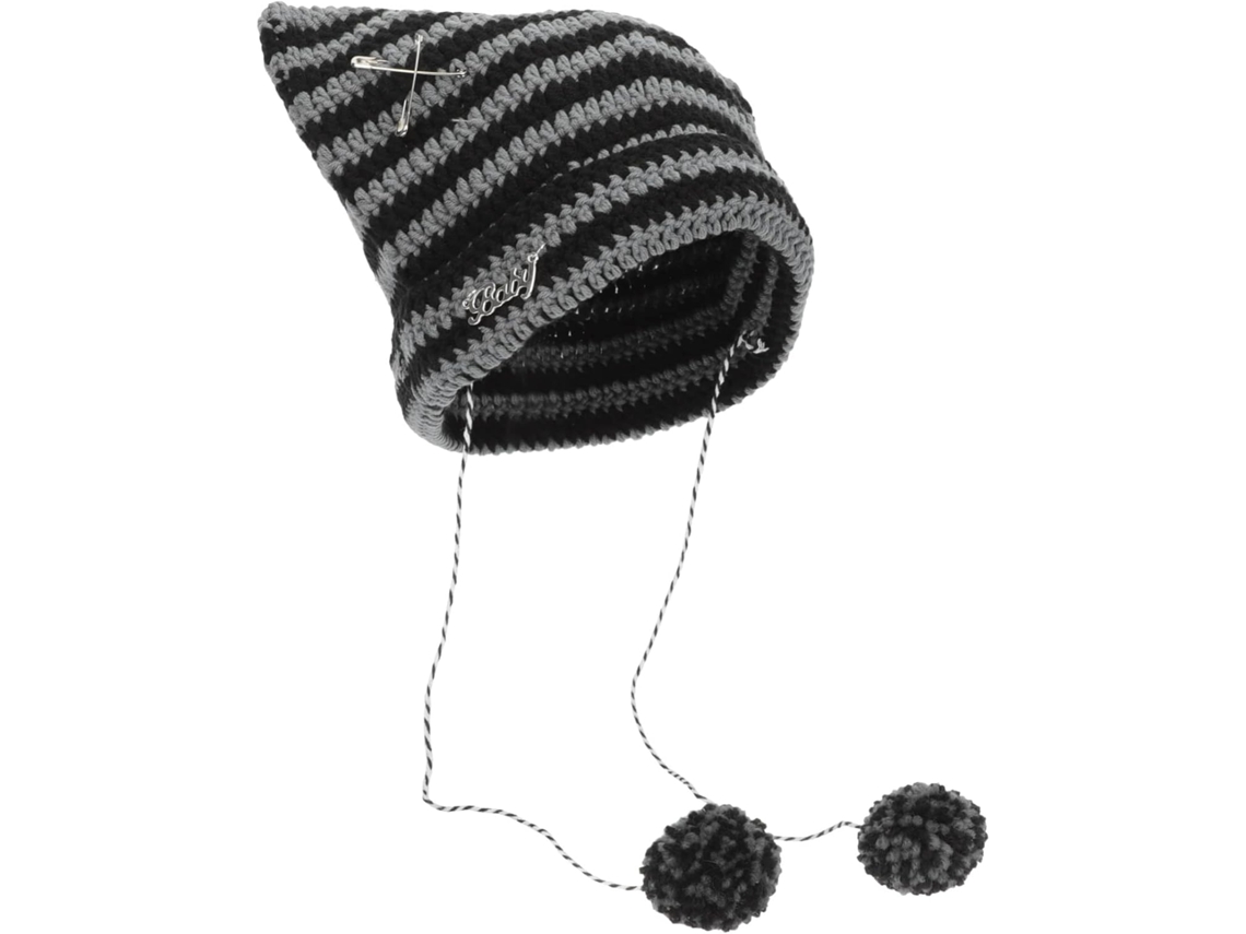 Gorro De Inverno Grosso Tricotado Com Orelhas De Gato, Feito De Fibras Acrílicas, Unissex, Quente E Confortável.