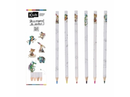 Conjunto de 6 Lápis de Cores Sortidas Kiub Kook