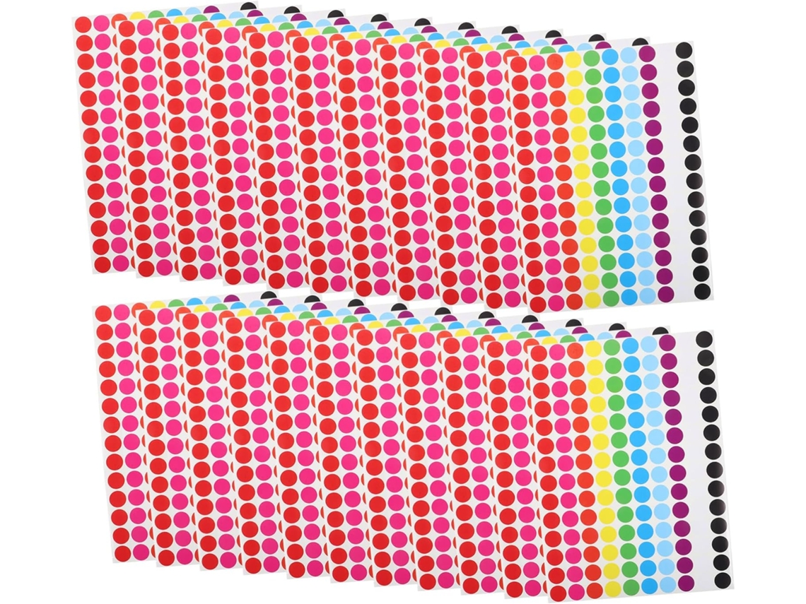Adesivos Circulares Com Bolinhas Para Codificação - 20 Folhas De Adesivos Pequenos Com Bolinhas
