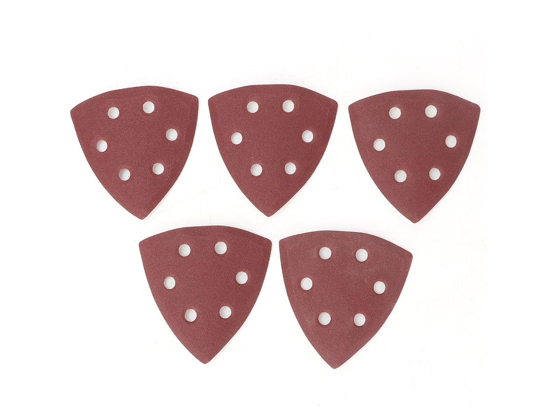 100pcs Lixa Triangular Com 6 Buracos Alumina 120 Para Lixadeira Elétrica Polidor Aritmético Madeira Metal