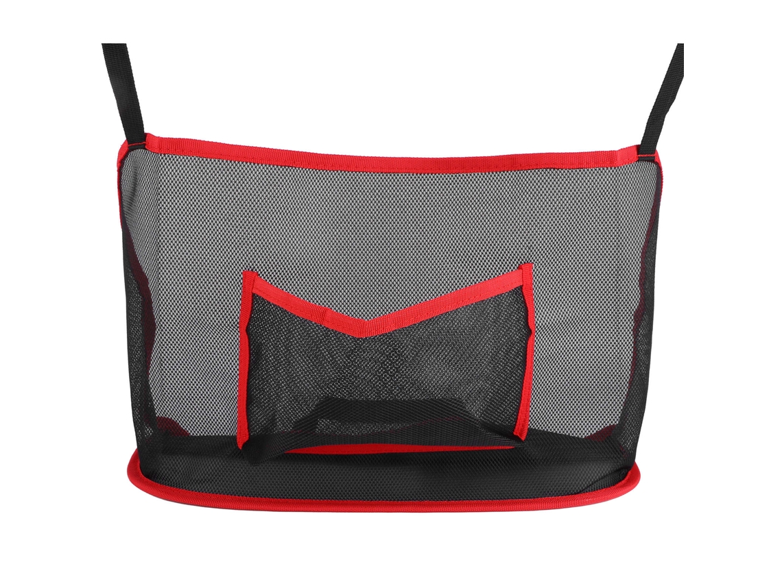 Suporte para Bolsa de Carro com Bolsa de Malha Vermelha