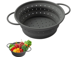Colador Plegable De Silicona De 21.5 Cm Para Cocina/camping (gris)