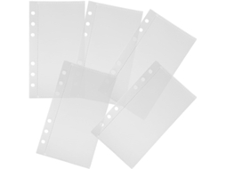 Envelopes para Massa Transparente A6, 5 Sacos, 6 Furos, Divisórias Para Folhas Soltas, Ideais Para Orçamentos