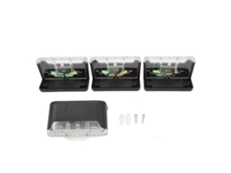 4 Pcs Luzes de Escada Solar Externa 600mah com Capa Preta para Jardim Deck Degrau Parede | S/MARCA