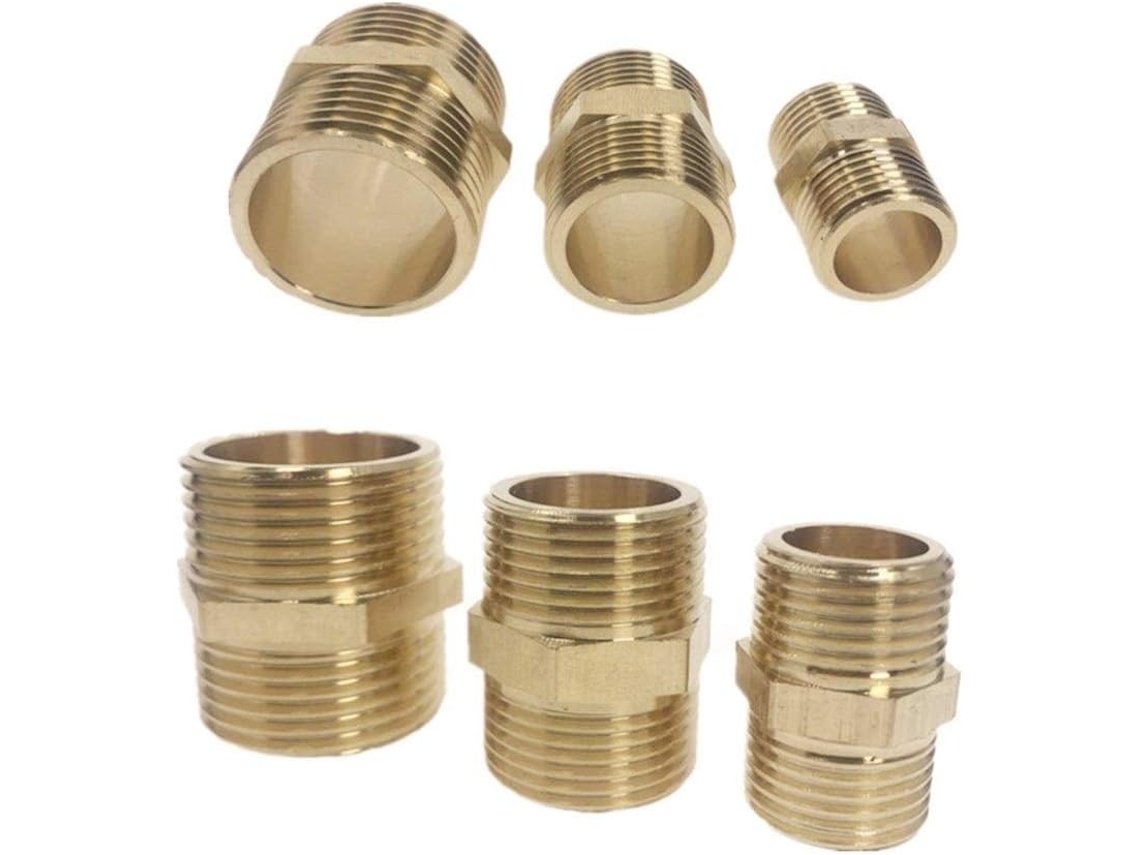 Adaptador de Mangueira Latão, Conexão Rápida Hexagonal, Rosca Macho Bsp 1/8, 1/4, 3/8, 1/2, 3/4, 1/4, S/MARCA