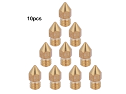 10 Peças De Bico De Extrusor Em Latão Mk8 Para Impressora 3d Cr-10 A8 1.75mm/0.4mm