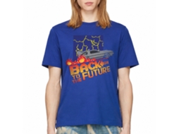 Rockinstone Back To The Future Movie Nes Cover Solid Royal Adult T-shirt Size:xl