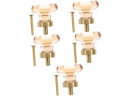 Popetpop Conjunto De 5-puxadores Cristal Para Gaveta Armário Cozinha