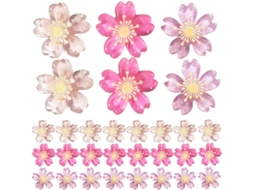 30 Tachinhas Decorativas Em Resina Com Formato Flor De Cerejeira Para Mesa E Quadro Cortiça, Estilo Charmoso E