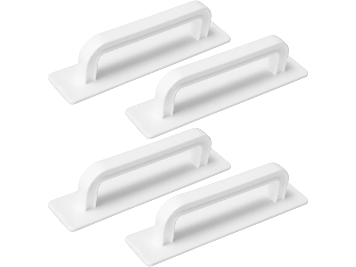 Ipetboom Conjunto De 4-puxadores Decorativos Autoadesivos Em Abs Branco Com Fixação Forte Para Móveis, Ideais Para