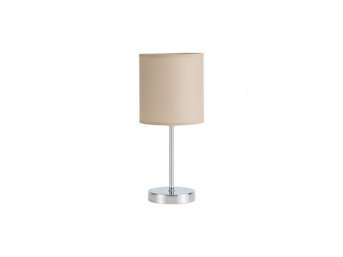 Candeeiro De Mesa Chanza 1xe14 Cromo Com Tela Bege 37x16x16 Cm Fabrilamp