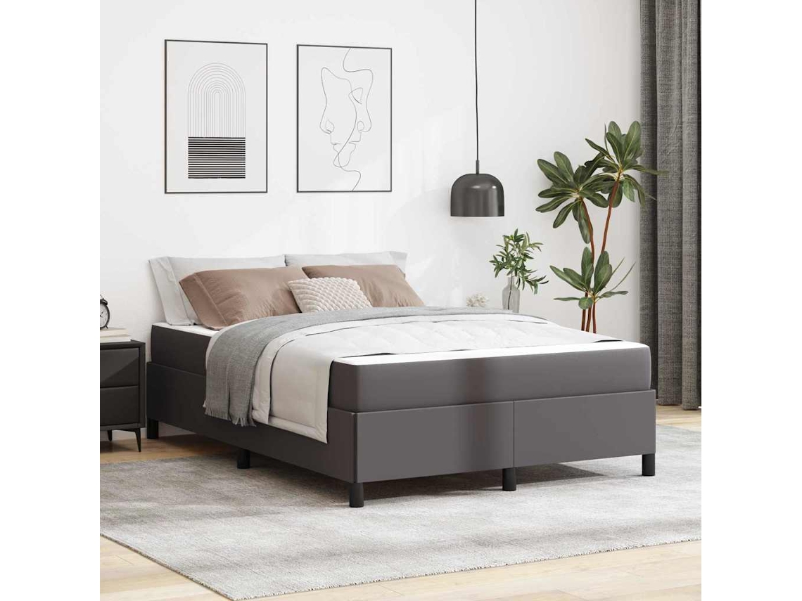 Vidaxl Estrutura da Cama com Colchão Cinzeto 160 X 200 Cm Tecido