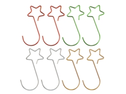 Laxiscreed Ganchos Natal Em Forma De Estrela, Pack De 80 Unidades, Cores Festivas Para Decoração Natalícia
