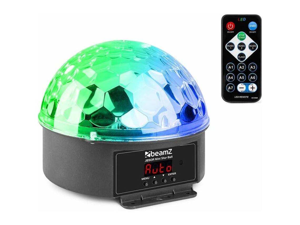 Jb90R Jelly Ball Efeito de Luz 9 X 1W Led 7 Canais Dmx 82 Feixes Rotativos Automático e Modo de Áudio Baixo Consumo Controle Remoto de Caixa Sólida In