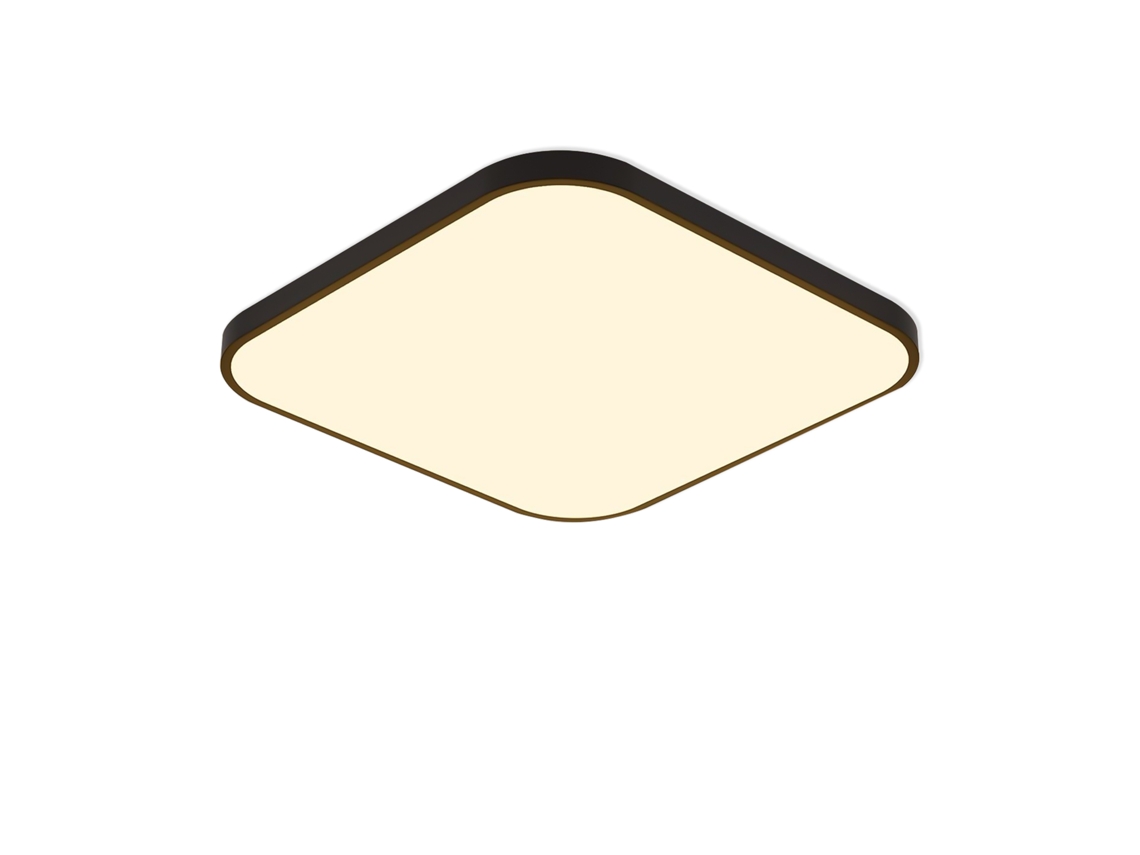 Led Plafon Ip44 Preto 27 Cm 15 W Quarto Cozinha Regulável com Controle Remoto Banheiro Quadrado para Corredor NETTLIFE