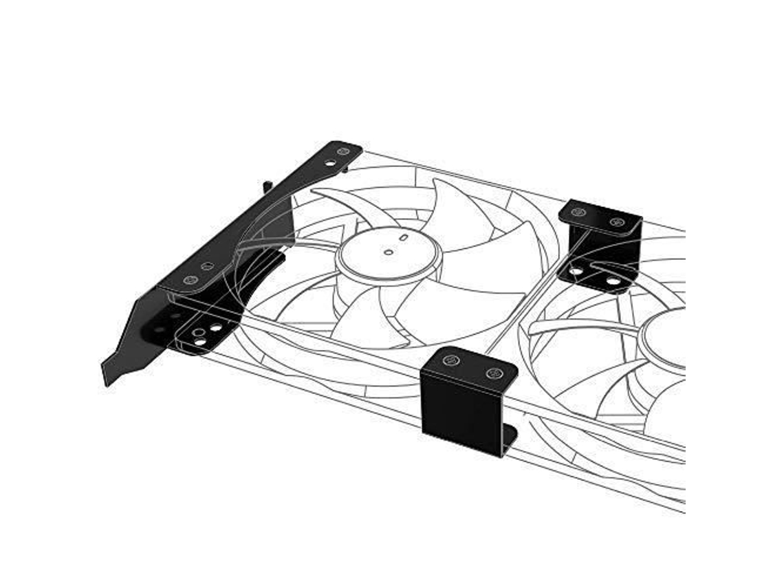 Suporte De Montagem Akasa Pci Para Um Ou Dois Ventiladores De 120 Mm |