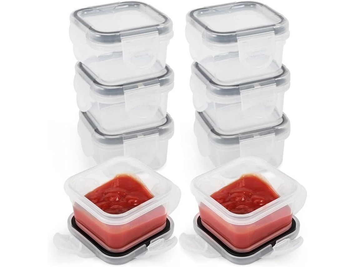 Recipientes reutilizáveis de molho para salada pequenos com tampa à prova de vazamento para lanche, piquenique, viagem S/MARCA