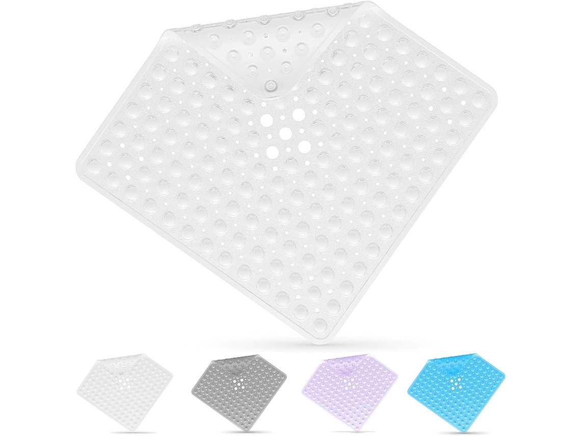 Tapete De Banheira Quadrado Antiderrapante Pvc Com Ventosas 53x53cm