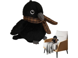 Cachecol De Pelúcia Corvo, Decoração Fofa Animal, Pássaro Macio.