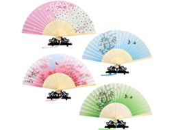 4 Peças Eventail Espagnol Éventails Pliables Com Frange En Soie Et Bambou Style Japonais Chinois Eventails À