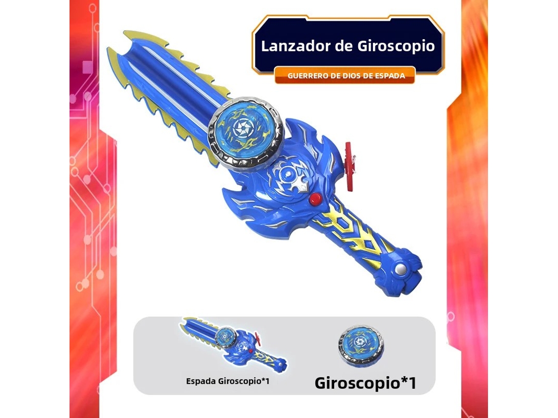 Brinquedo Pião Em Forma De Espada, Lançador Em Forma De Espada, Pião Giratório, Jogo Interativo Multijogador, Pião De Batalha. Mdug (azul)